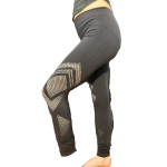 Legging en Coton Extensible Noir pour Femme - Motifs Ajourés