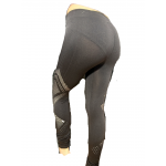 Legging en Coton Extensible Noir pour Femme - Motifs Ajourés