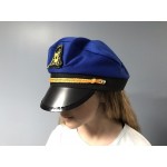 Casquette de capitaine de bâteau bleu et Or - Taille Unique Adulte