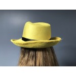 Chapeau Fedora Jaune Flash avec Ruban Noir - Style Dick Tracy - Taille Unique Adulte