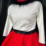 Robe Rouge des Années 1960 avec Crinoline et Détails Vintage - OSFA 