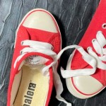 Souliers de Course de Danse pour Enfant - Style Converse Rouge & Blanc - Taille US 13